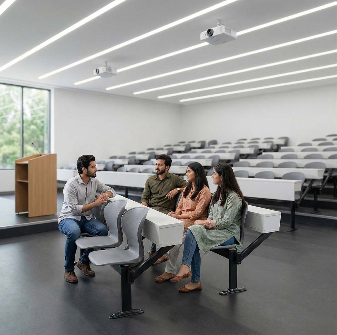 SAAB S-257-HX Peacock Visitor Sofa 4-Seater Double Channel With Wooden Back Bux