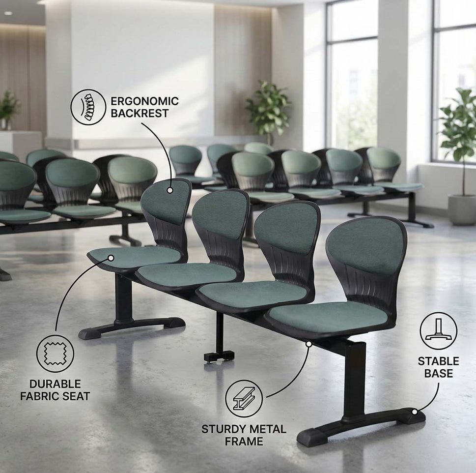 SAAB S-257-HC Peacock Visitor Sofa 4-Seater Double Channel with Cushion