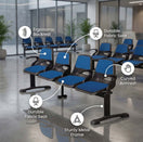 Switch SAAB S-253-HAC Holo Big Shell Sofa 4-Seater Double Channel with Arms and Cushion 2 image