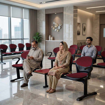 SAAB S-257-HACT Peacock Visitor Sofa 4-Seater Double Channel with Arms and Cushion