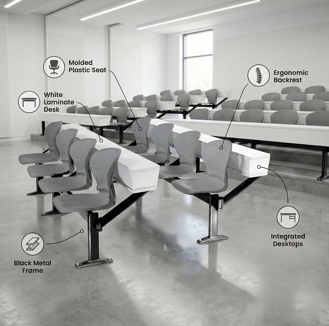 SAAB S-257-HX Peacock Visitor Sofa 4-Seater Double Channel With Wooden Back Bux