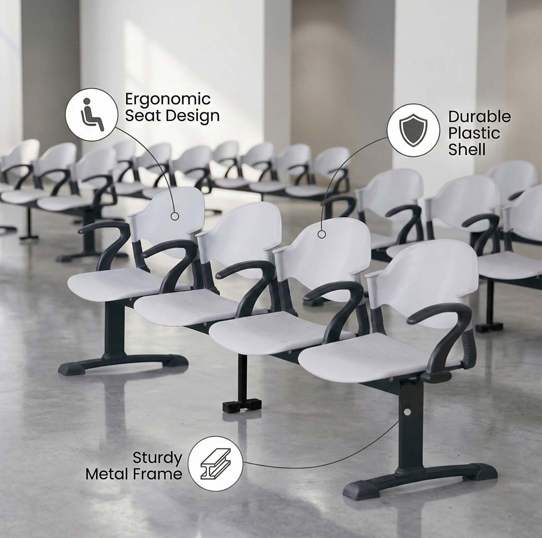 SAAB S-10-HA Comforto Visitor Sofa 4-Seater Double Channel with Arms