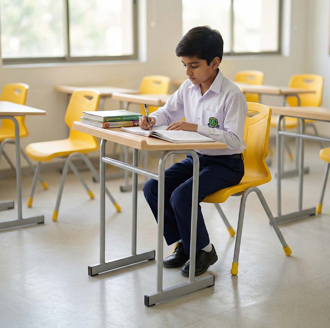 SAAB S-920 One Seater Desk Iron Frame U Shape And Fiber Top Small