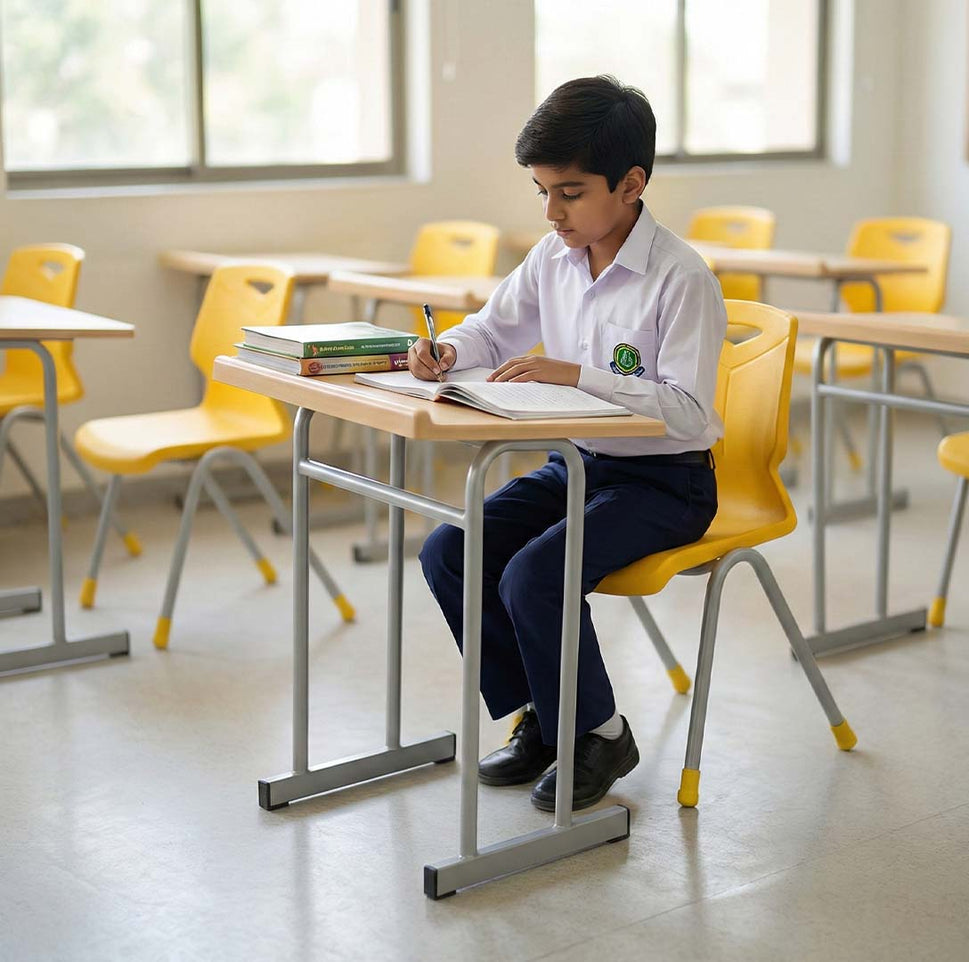 SAAB S-920 One Seater Desk Iron Frame U Shape And Fiber Top Small