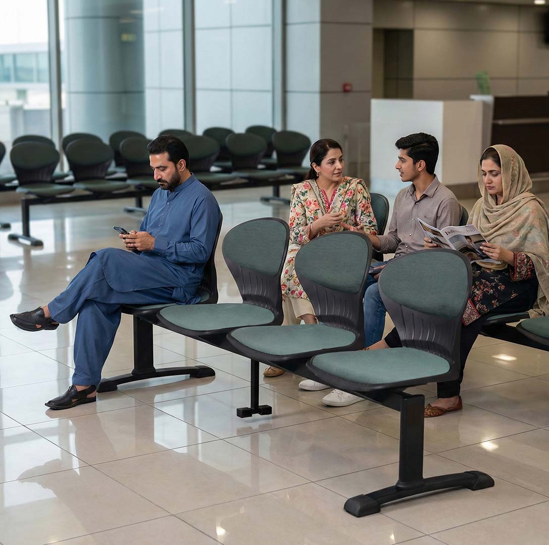 SAAB S-257-HC Peacock Visitor Sofa 4-Seater Double Channel with Cushion