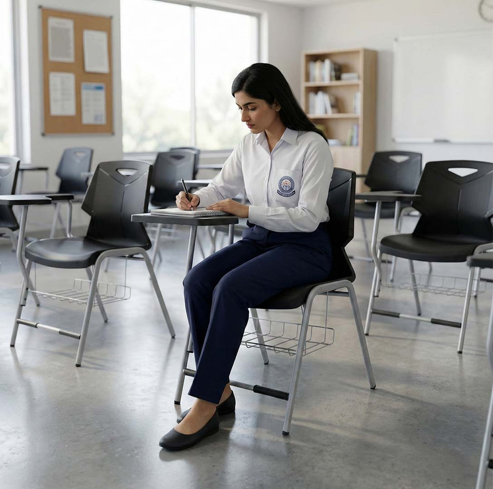S-195-SB Green Shell Study Chair With Basket