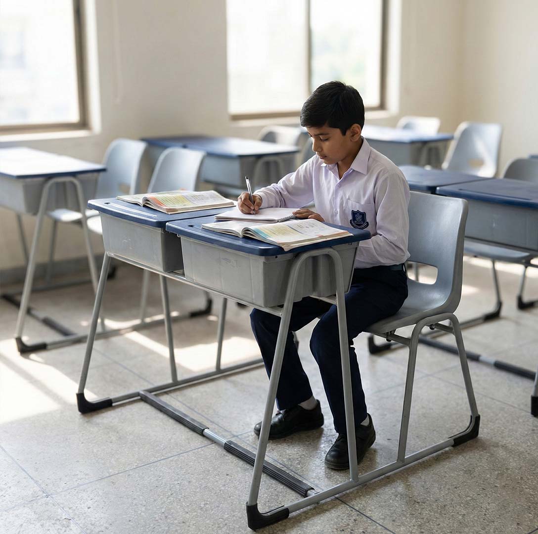 SAAB S-427 Steel Plastic 2 Seater Baby Holo Joint Bench Desk