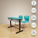 Switch Two Seater Study Desk with Plastic Top SAAB S-498 3 image