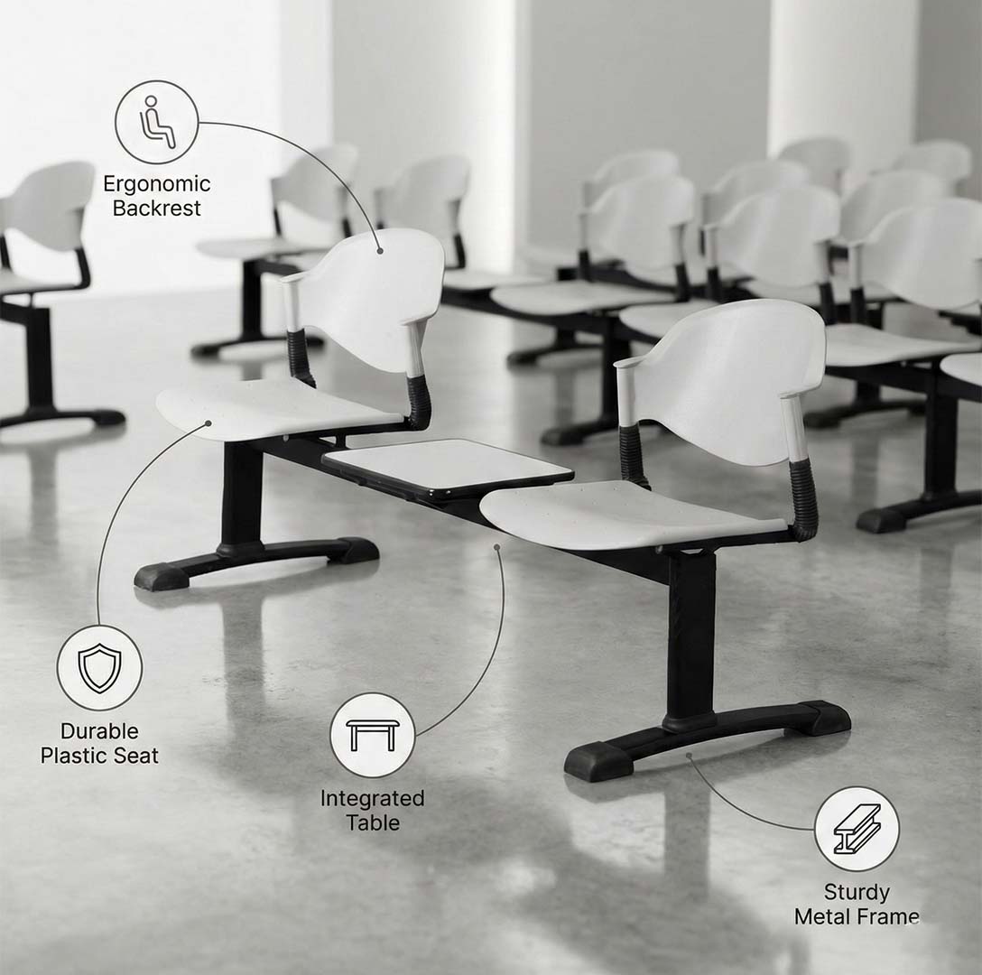 SAAB S-05-H Comforto Visitor Sofa 2-Seater with Table Double Channel