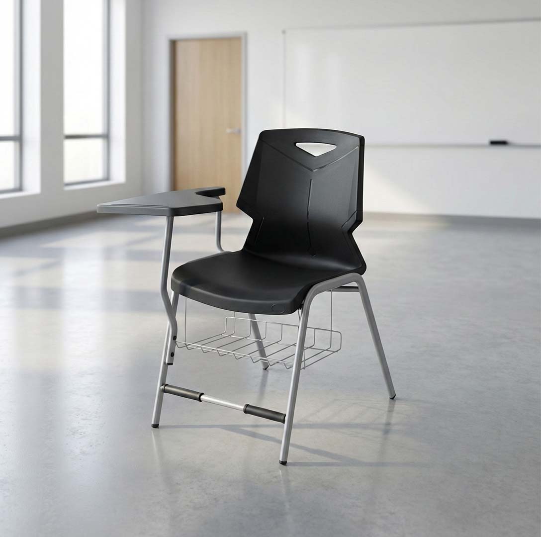 S-195-SB Green Shell Study Chair With Basket