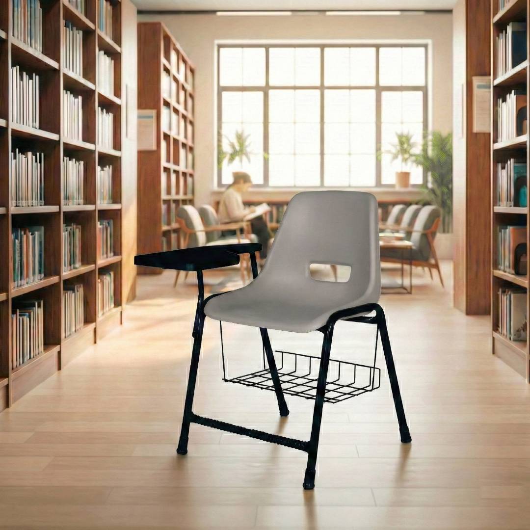 SAAB S-204-SB Steel Plastic Holo Study Big Shell Chair with Book shelf