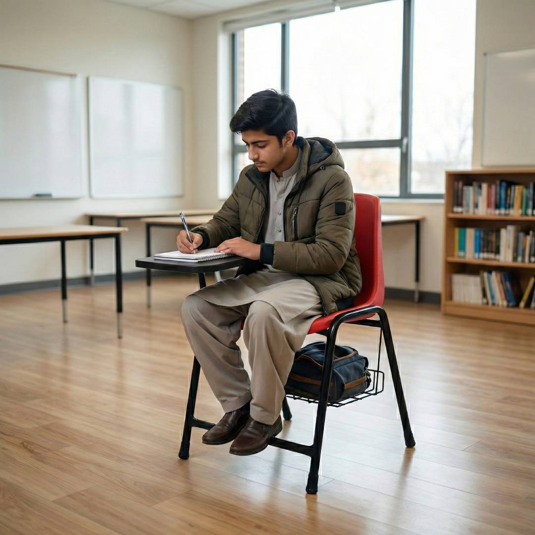 SAAB S-204-SB Steel Plastic Holo Study Big Shell Chair with Book shelf