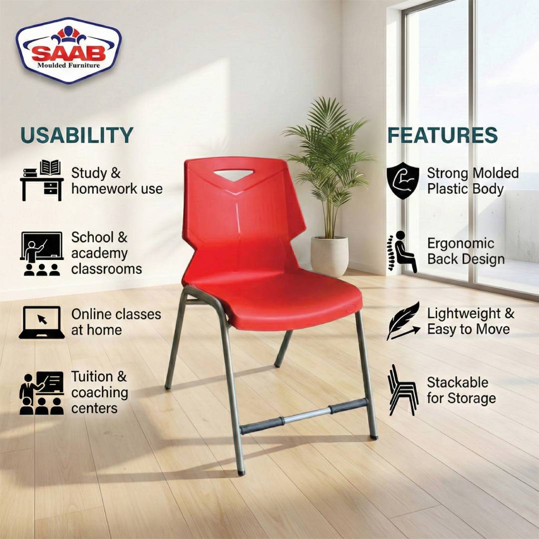 Steel Plastic Study Chair Model S-195