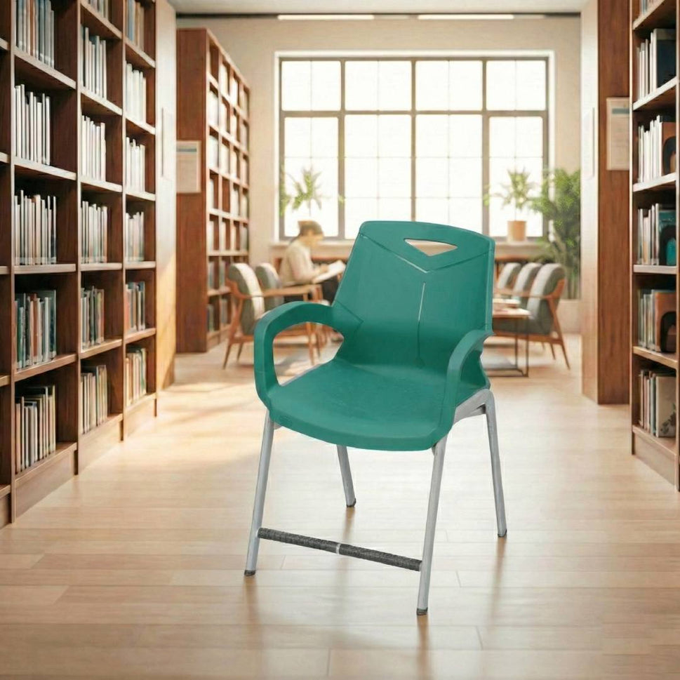 Steel Plastic Baby Green Shell With Plastic Arms Study Chair Model S-198