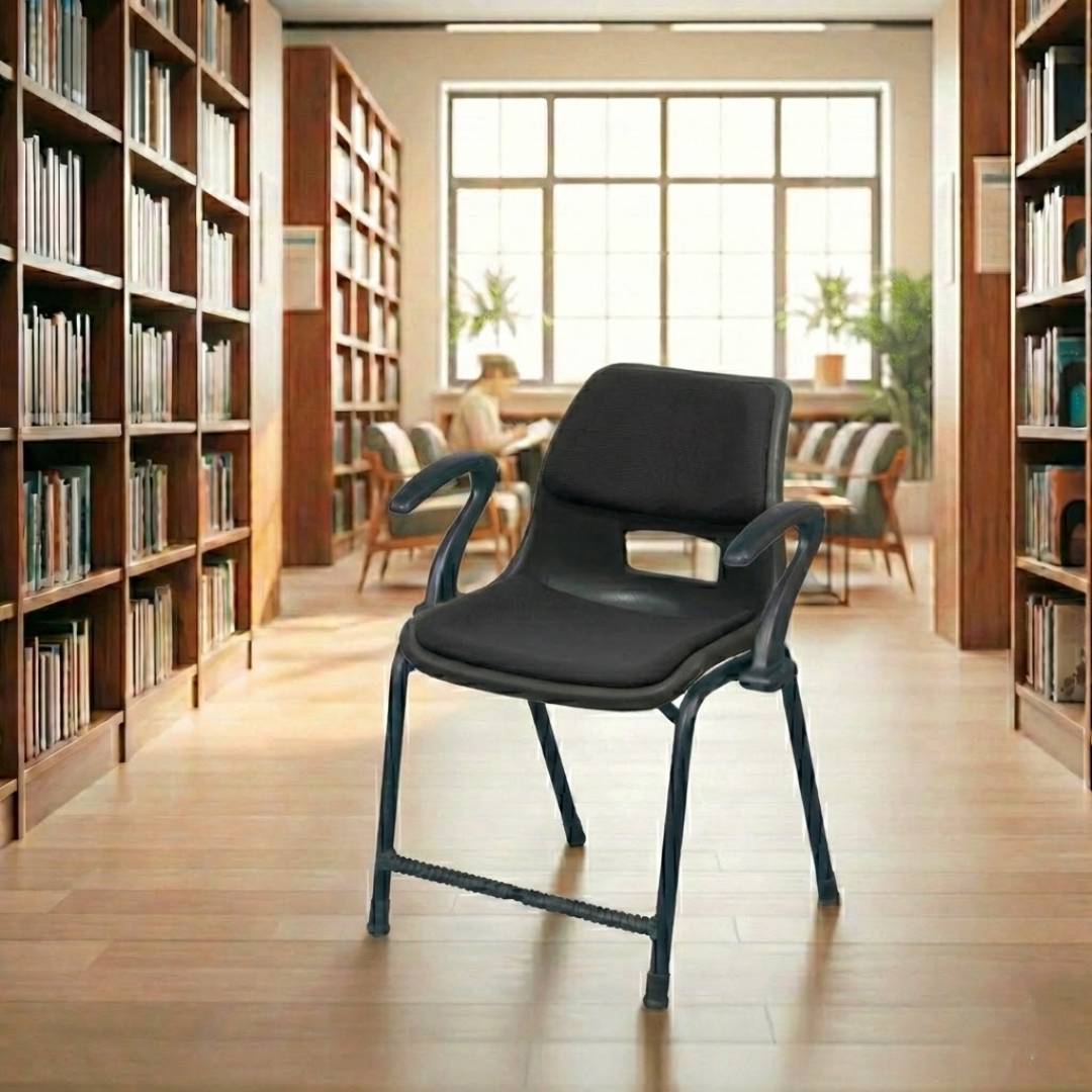 SAAB S-204-AC Steel Plastic Holo Shell Big Chair with Arms and Cushion