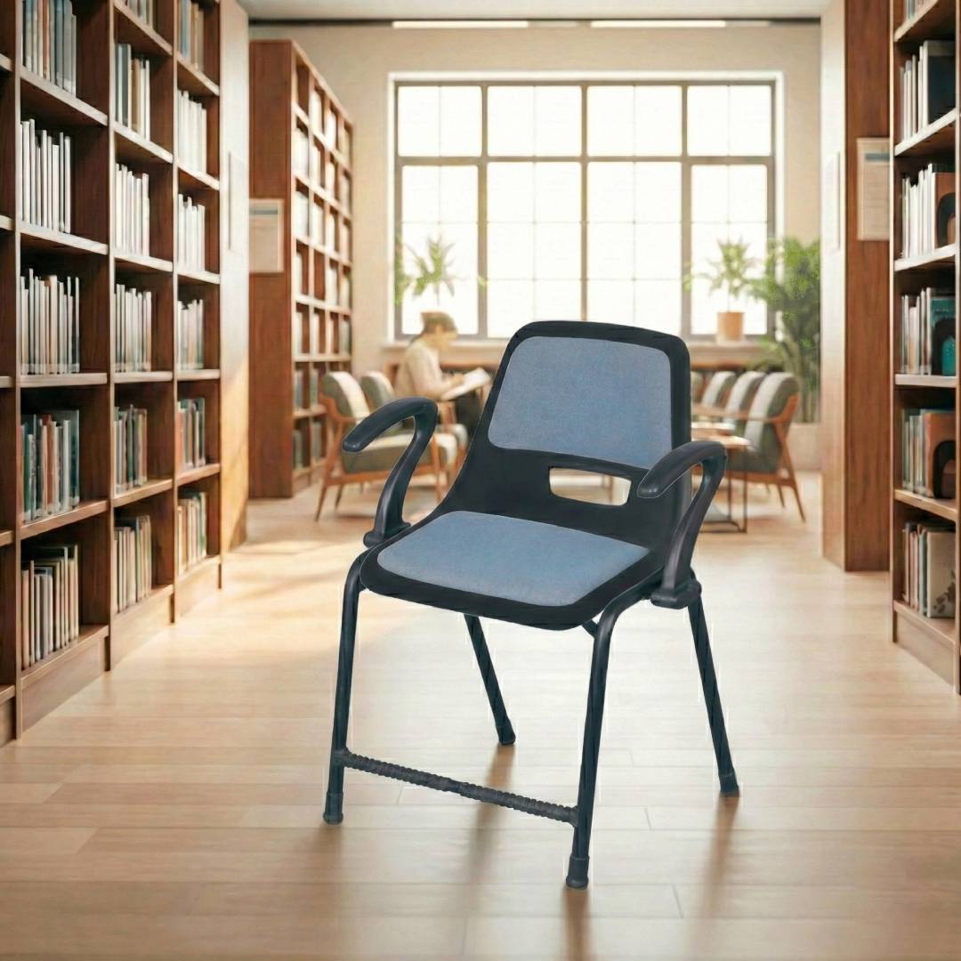 SAAB S-204-AC Steel Plastic Holo Shell Big Chair with Arms and Cushion