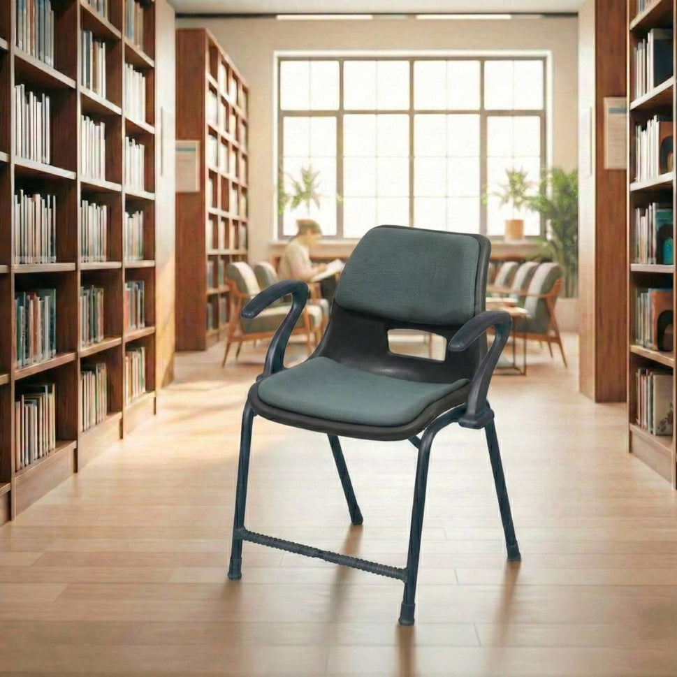 SAAB S-204-AC Steel Plastic Holo Shell Big Chair with Arms and Cushion