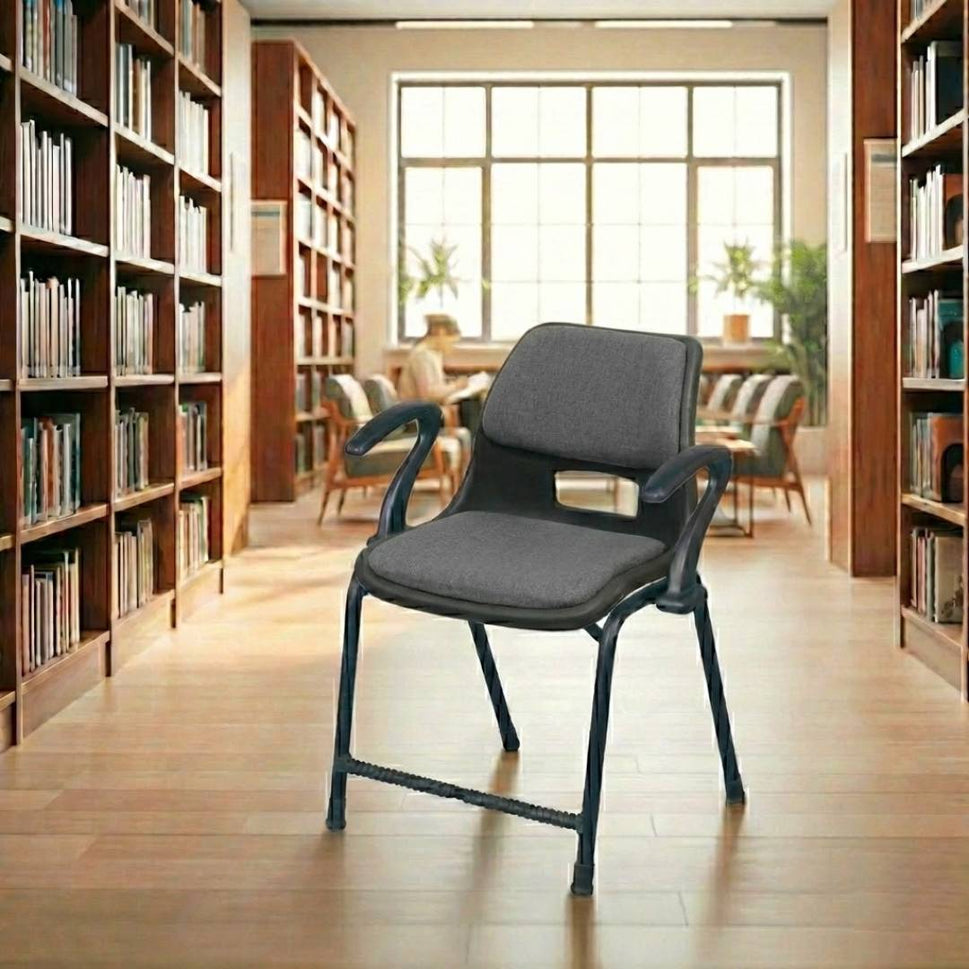 SAAB S-204-AC Steel Plastic Holo Shell Big Chair with Arms and Cushion