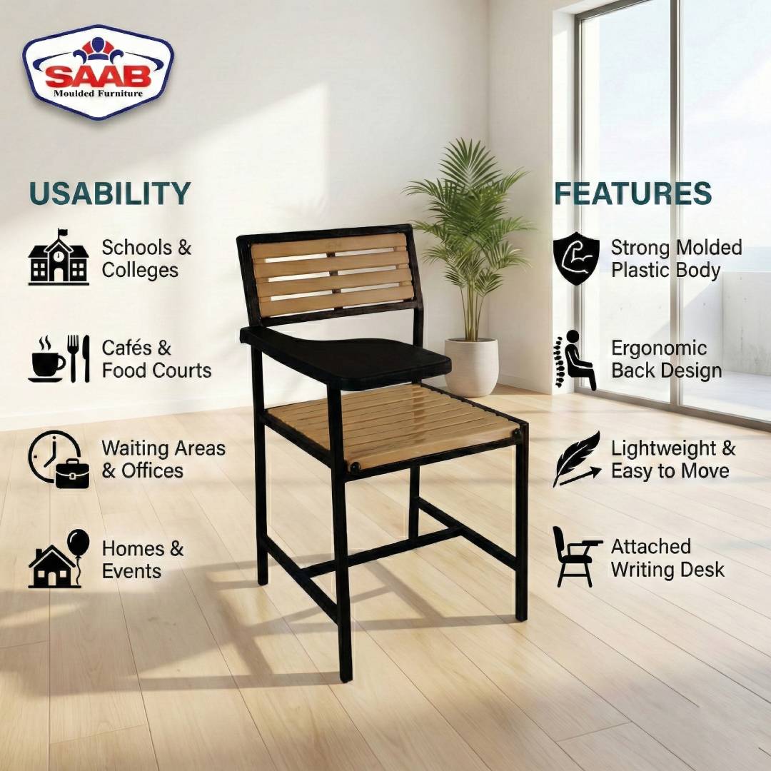 Steel Plastic Fancy Strip Study chair SAAB S-205-S