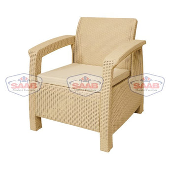 SAAB Newly Designed Rattan Allegra Single Seater Sofa with Printed Cushions SAAB SP-372