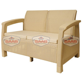 SAAB Newly Designed Rattan Allegra 2 Seater Sofa with Printed Cushions SAAB SP-373