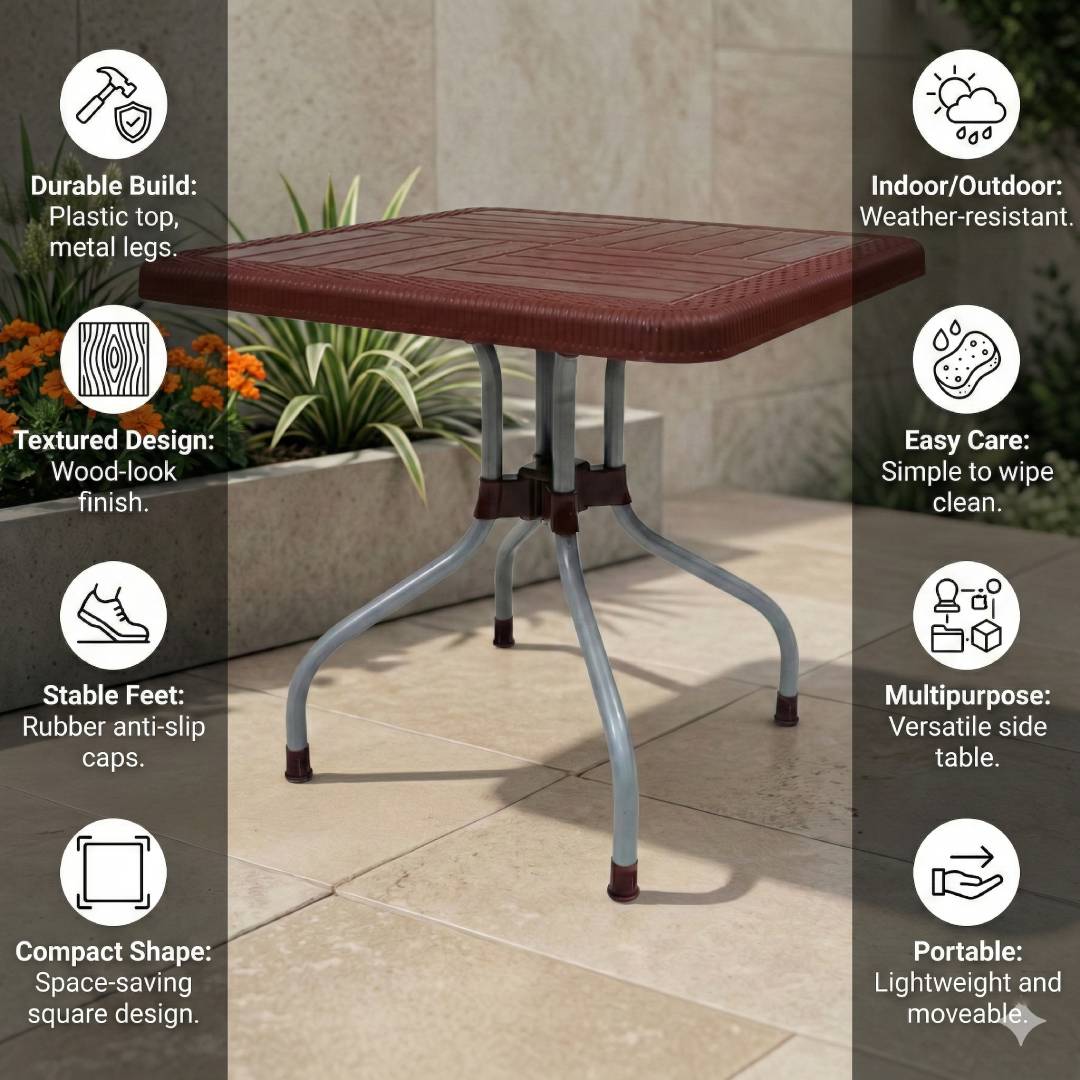 SAAB SP-246 Lexus Prince Square Table with Silver Legs